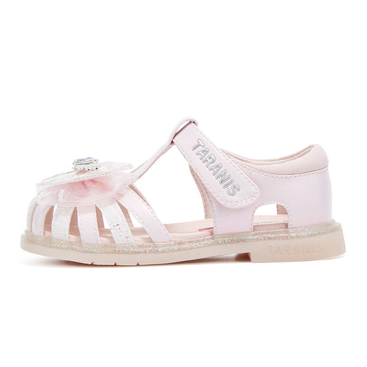 TARANIS Petal Flat Sandals Glitter Finish