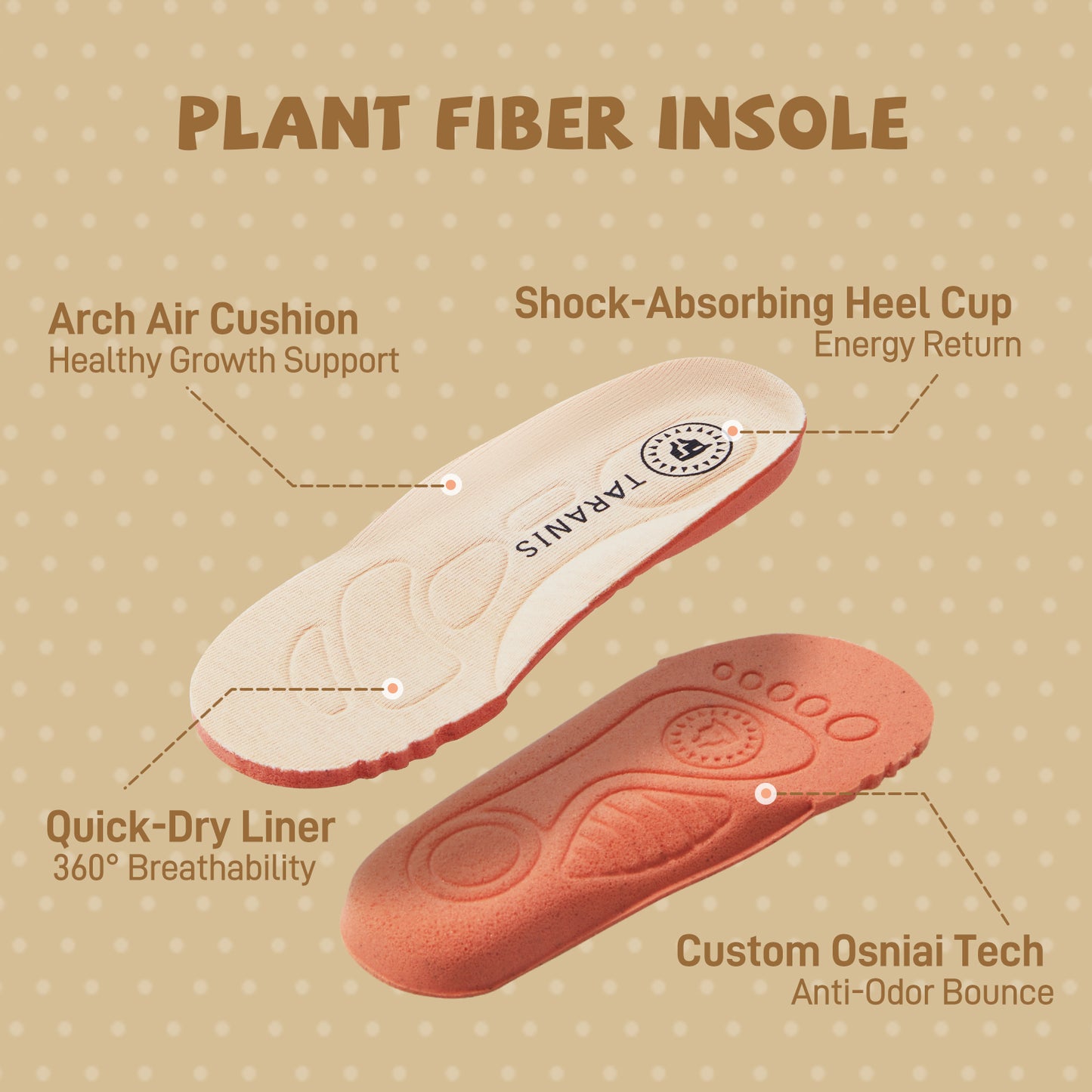 soy-fiber insoles for sweat-absorbing toddler shoes