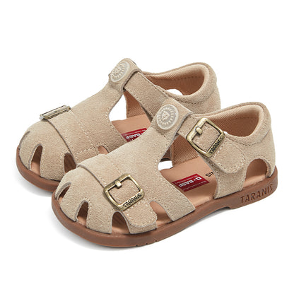 TARANIS Grace Premium Leather Flat Sandals For Toddlers Girls