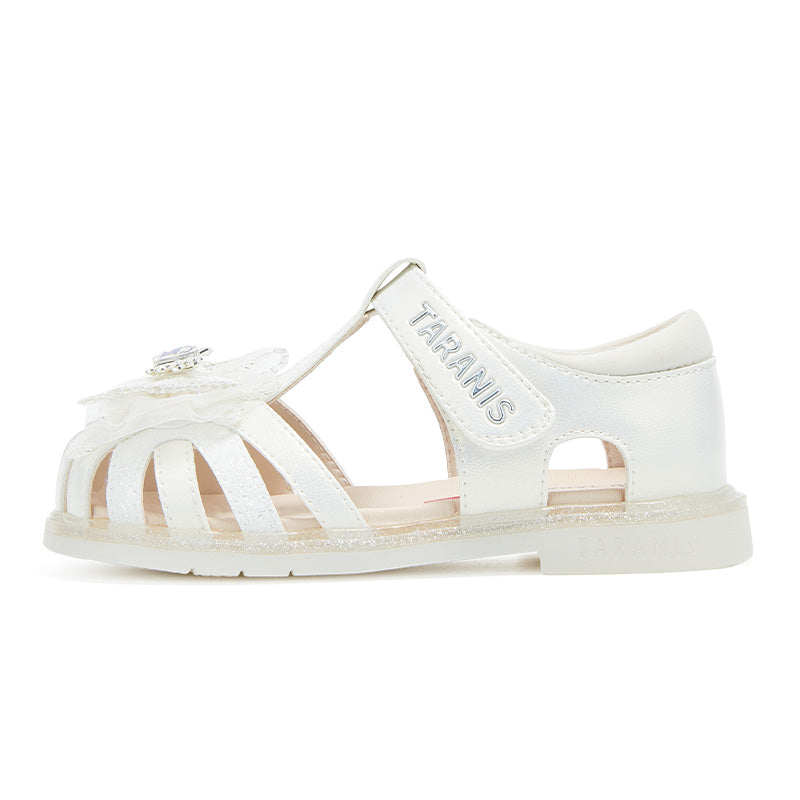 TARANIS Grace Bloom Flat Sandals For Toddlers Girls