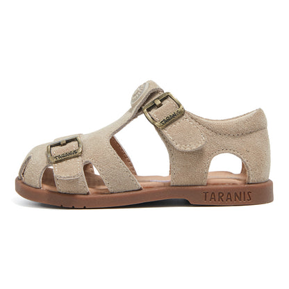 TARANIS Grace Premium Leather Flat Sandals For Toddlers Girls