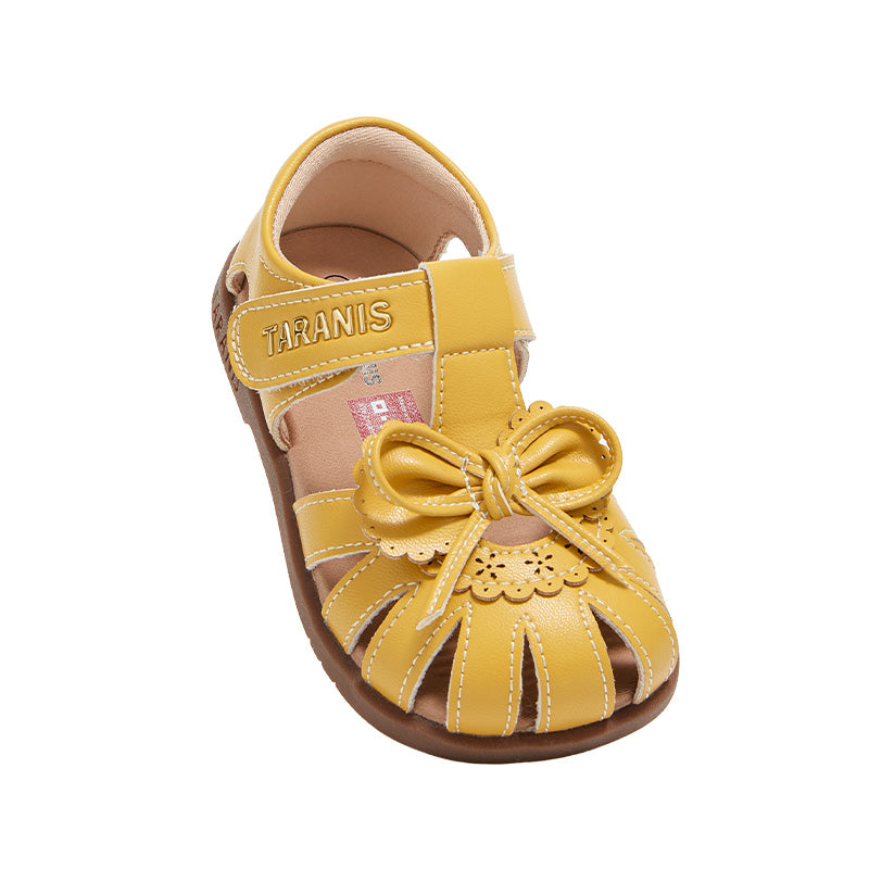 TARANIS Grace Bow Flat Sandals For Toddlers Girls