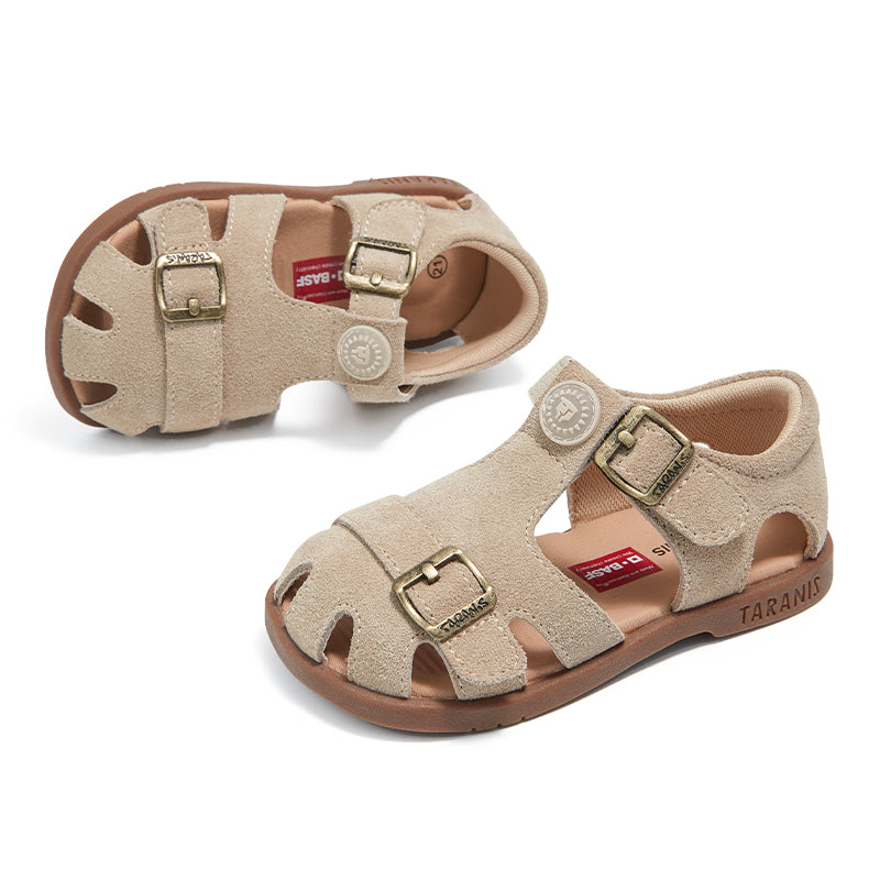 TARANIS Grace Premium Leather Flat Sandals For Toddlers Girls