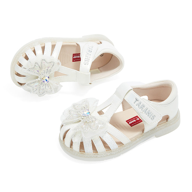 TARANIS Grace Bloom Flat Sandals For Toddlers Girls