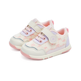 TARANIS Stage 1 Pink-purple color-blocked floral girl's Velcro pre-walking shoes