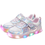 TARANIS Stage 3 Breathable Girls Light Up Athletic Shoes Spring Summer Non Slip Comfort Skate Style Cooling