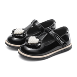 TARANIS Stage 3 Girls' Dress Mary Janes | Pearl Encrusted Heart & Genuine Leather