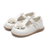 TARANIS Stage 3 Girls' Dress Mary Janes | Pearl Encrusted Heart & Genuine Leather