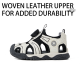 TARANIS Stage 2 Black and white color-blocked automatic buckle baby outdoor sandals