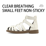 TARANIS Stage 4  Pure white woven high-top Roman sandals