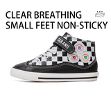 TARANIS Stage 3  Black and white checkerboard leather high-top sneakers