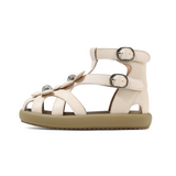 TARANIS Stage 3 High-top Roman sandals with two small flowers