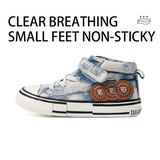 TARANIS 3 stage Children's Vintage Denim High-Top Sneakers for Kindergarten Casual Wear