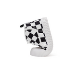 TARANIS Stage 3 Black and white checkered pattern with striped soles high-top board shoes