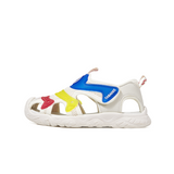 TARANIS Stage 3  Red, yellow, and blue cut-out cap-toe sandals