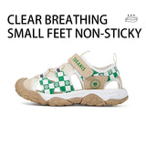 TARANIS Stage 3 Green logo checkerboard treaded sole cap-toe sandals