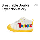 TARANIS Stage 1 Mid-top soft pre-walking shoes with colorful logo and rounded toe