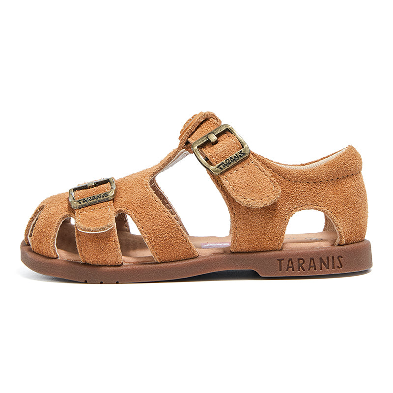 TARANIS Grace Premium Leather Flat Sandals For Toddlers Girls