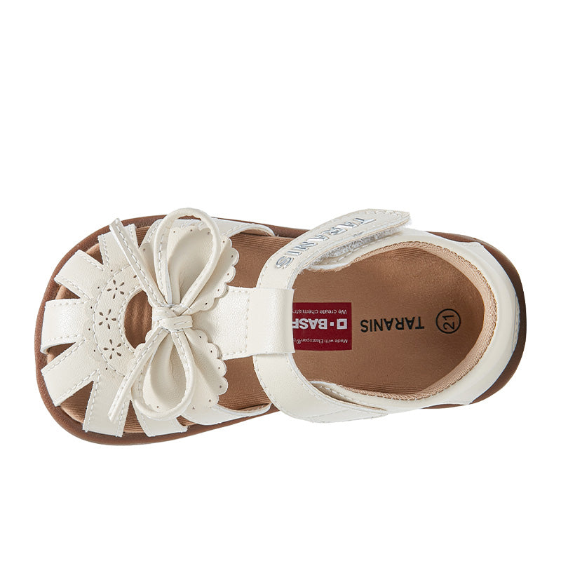 TARANIS Grace Bow Flat Sandals For Toddlers Girls