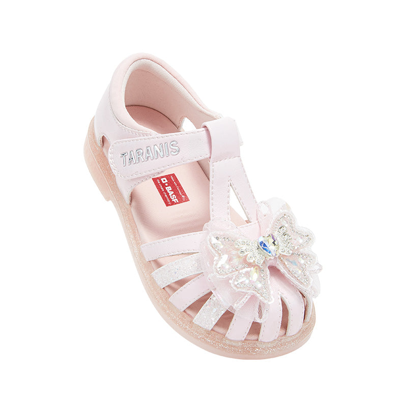 TARANIS Grace Bloom Flat Sandals For Toddlers Girls