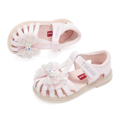 TARANIS Grace Bloom Flat Sandals For Toddlers Girls