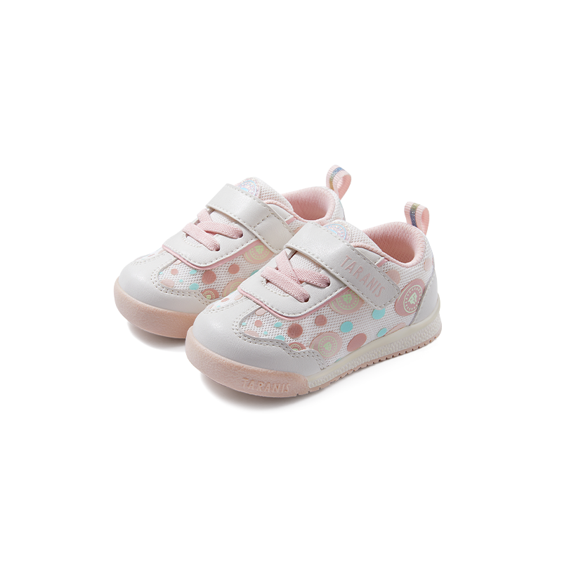 TARANIS Stage 2 Colorful polka dot baby white walking shoes