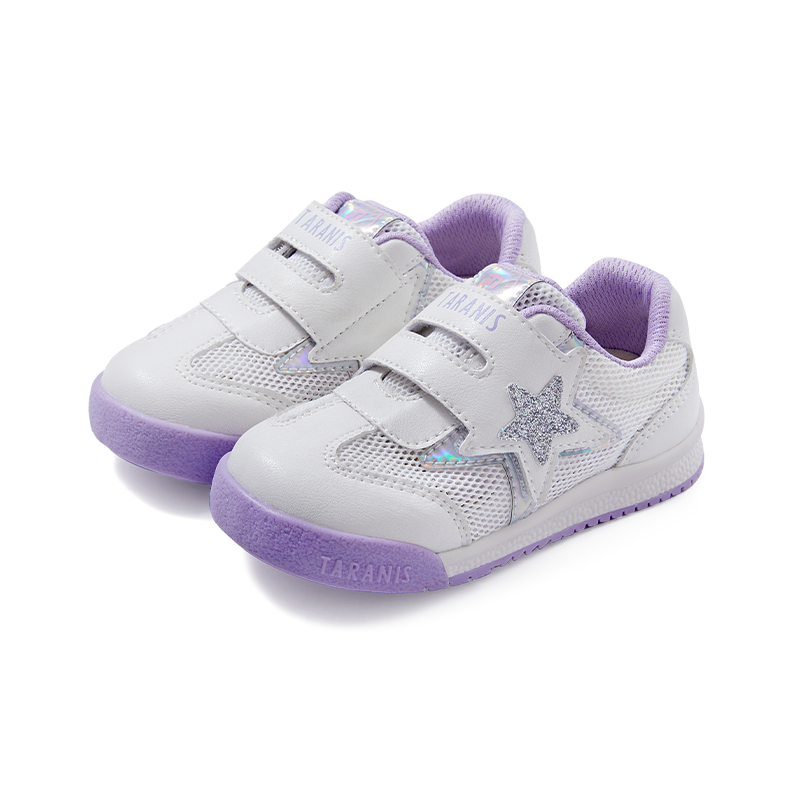 TARANIS Stage 2  Double-layered star pattern Velcro breathable white shoes