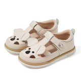 TARANIS Stage 3 Kids' Textured Leather Sandals | Koala-Themed Accent & Non-Slip Sole