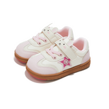 TARANIS Stage 2 Pink and white bunny Velcro girls' sneakers