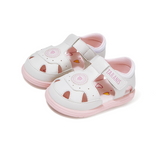 TARANIS Stage 2 Soft and cute pink and white color-blocked round-toe sandals