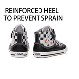 TARANIS Stage 3  Black and white checkerboard leather high-top sneakers