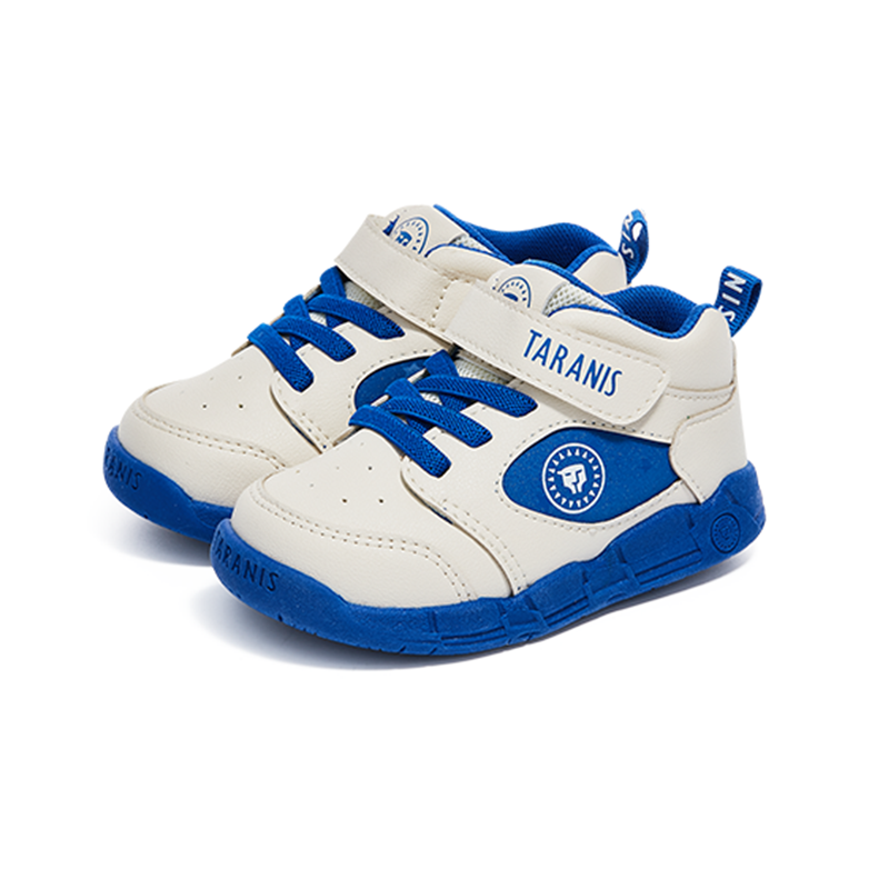 TARANIS Stage 2 Blue and white color-blocked high-top baby walking shoes