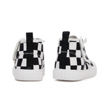 TARANIS Stage 3 Black and white checkered pattern with striped soles high-top board shoes