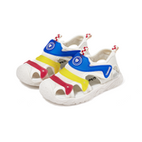 TARANIS Stage 3  Red, yellow, and blue cut-out cap-toe sandals