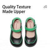 TARANIS 3 Stage Children's Comfortable Green Stripe Leather Shoes