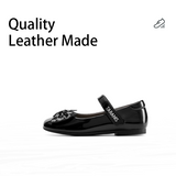 TARANIS 4 Stage Black and white dual-tone diamond-checkered princess leather shoes with a bow knot