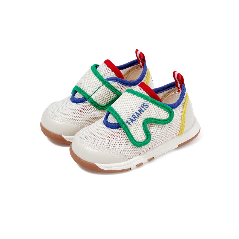 TARANIS Stage 1 Colorful striped mesh breathable round-toe pre-walking shoes