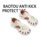 TARANIS 3 Stage Children's Embroidered Floral Leather Closed-Toe Sandals