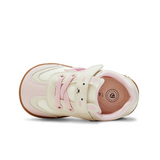 TARANIS Stage 2 Pink and white bunny Velcro girls' sneakers