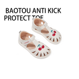 TARANIS 3 Stage Cute Cartoon Cherry Embroidered Girls' Leather Sandals