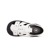 TARANIS Stage 3 Black and white panda rubber cap-toe leather shoes