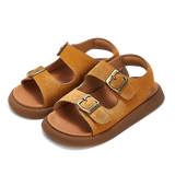 TARANIS Stage 4 Girls' Leather Sandals | Retro Adjustable Strap w/ Cushioned Footbed