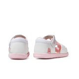 TARANIS Stage 2 Soft and cute pink and white color-blocked round-toe sandals