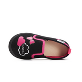 TARANIS Stage 3  Pink striped emoji black shoes