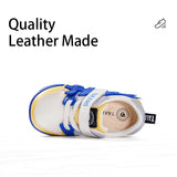 TARANIS Stage 2 Blue and yellow color-blocked floating logo children's loafers