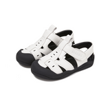 TARANIS Stage 3 Black and white panda rubber cap-toe leather shoes