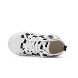 TARANIS Stage 3 Black and white checkered pattern with striped soles high-top board shoes