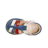 TARANIS Stage 2 Blue red and white color-blocked design baby walking sandals