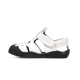 TARANIS Stage 3 Black and white panda rubber cap-toe leather shoes