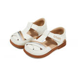 TARANIS Stage 2 Gold and silver striped round-toe baby beach sandals